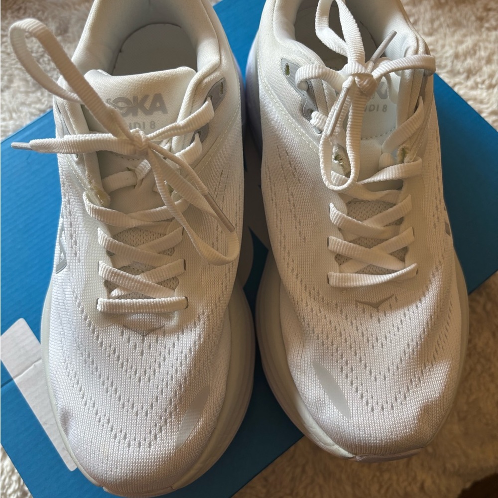 Hoka White Athletic Sneakers - Picture 3 of 8